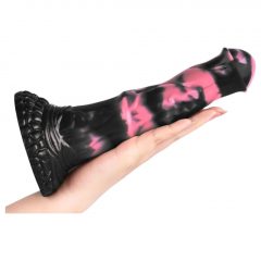   Bad Horse - Silikónové dildo s konským náradím - 18 cm (čierno-ružové)