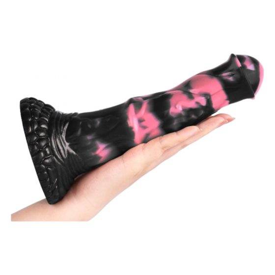 Bad Horse - Silikónové dildo s konským náradím - 18 cm (čierno-ružové)