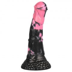   Bad Horse - Silikónové dildo s konským náradím - 18 cm (čierno-ružové)