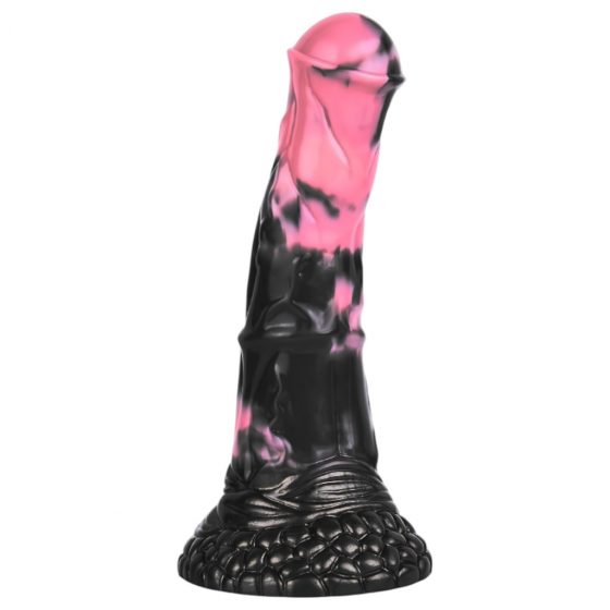 Bad Horse - Silikónové dildo s konským náradím - 18 cm (čierno-ružové)