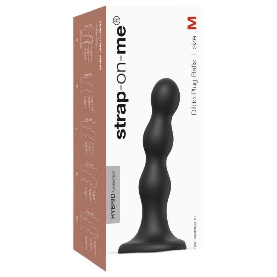 Strap-on-me Balls M - dildo v tvare gule s nožičkami (čierne)