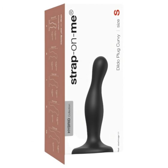 Strap-on-me Curvy S - zvlnené dildo s nožičkami (čierne)