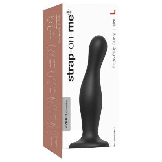 Strap-on-me Curvy L - zvlnené dildo s nožičkami (čierne)