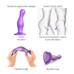   Strap-on-me Curvy S - zvlnené dildo s nožičkami (fialové)