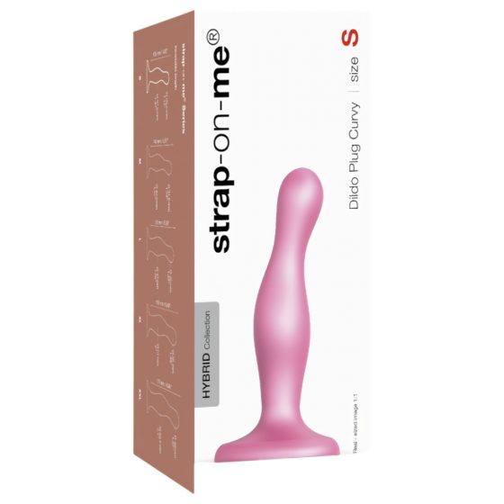 Strap-on-me Curvy S - zvlnené dildo s nožičkami (ružové)