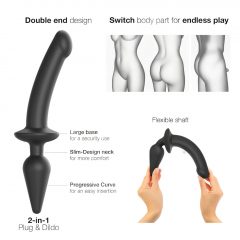   Strap-on-me Swith Semi-Realistic S - silikónové dildo 2v1 (čierne)