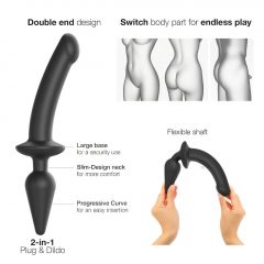   Strap-on-me Swith Semi-Realistic XXL - silikónové dildo 2v1 (čierne)