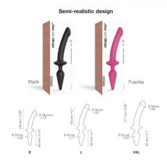   Strap-on-me Swith Semi-Realistic XXL - silikónové dildo 2v1 (čierne)