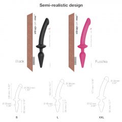   Strap-on-me Swith Semi-Realistic XXL - silikónové dildo 2v1 (čierne)