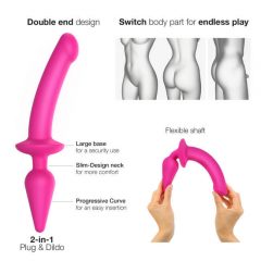   Strap-on-me Swith Semi-Realistic S - silikónové dildo 2v1 (ružové)