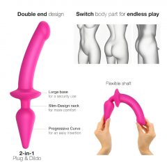   Strap-on-me Swith Semi-Realistic S - silikónové dildo 2v1 (ružové)