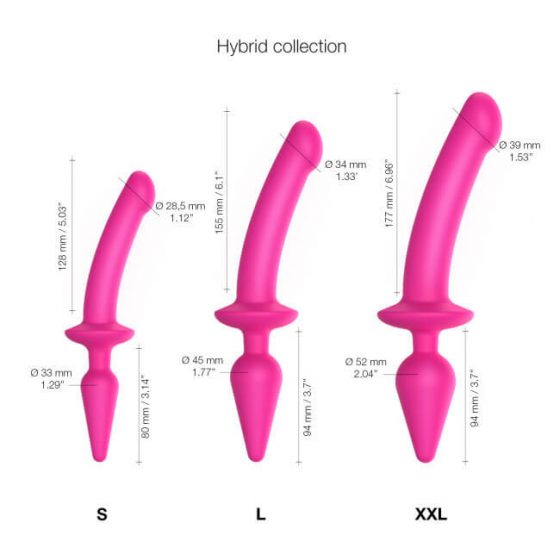 Strap-on-me Swith Semi-Realistic S - silikónové dildo 2v1 (ružové)