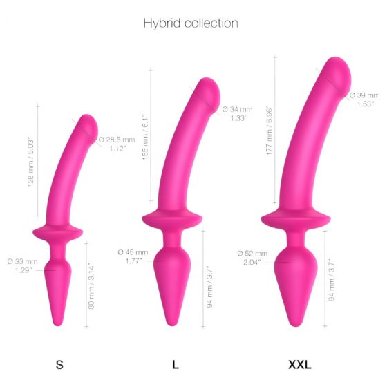 Strap-on-me Swith Semi-Realistic S - silikónové dildo 2v1 (ružové)