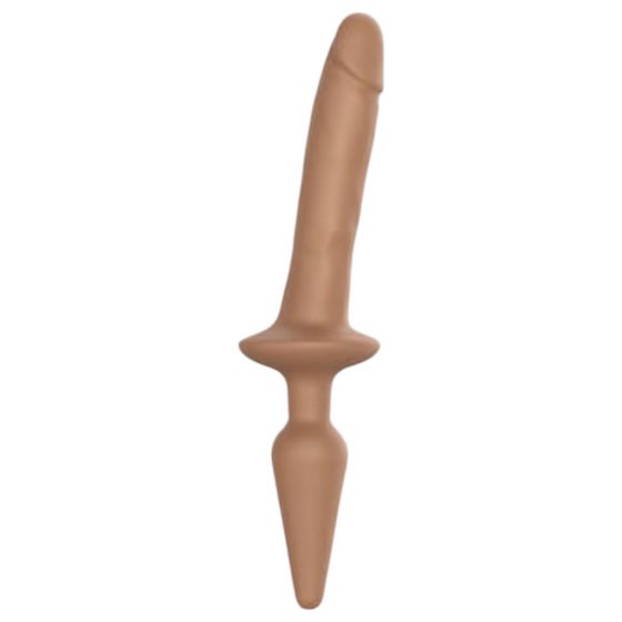 Strap-on-me Swith Realistic S - silikónové dildo 2v1 (tmavé prírodné)