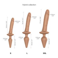   Strap-on-me Swith Realistic S - silikónové dildo 2v1 (tmavé prírodné)