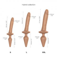   Strap-on-me Swith Realistic S - silikónové dildo 2v1 (tmavé prírodné)