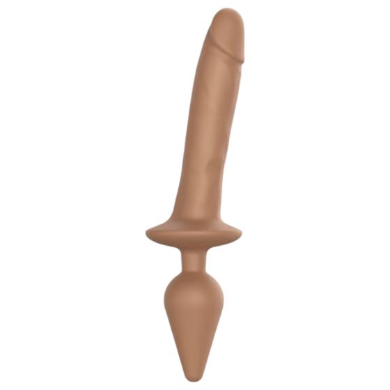 Strap-on-me Swith Realistic L - silikónové dildo 2v1 (tmavé prírodné)