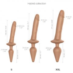   Strap-on-me Swith Realistic XXL - silikónové dildo 2v1 (tmavé prírodné)