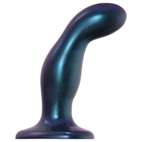 Strap-on-me Snaky M - zahnuté análne dildo (metalická modrá)