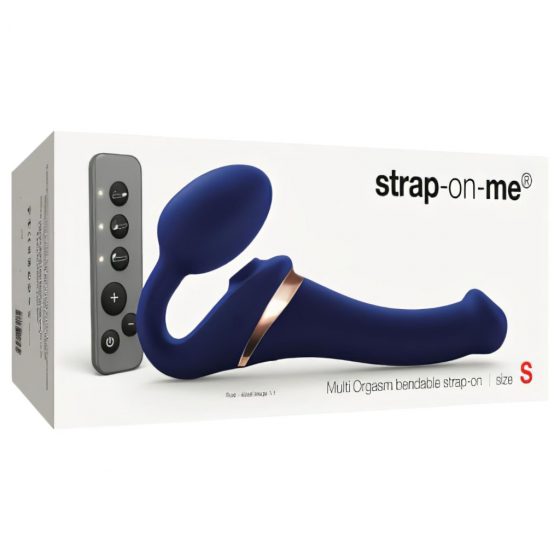 Strap-on-me S - Vzduchový vibrátor bez ramienok - malý (modrý)