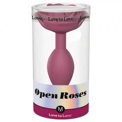   Love to Love Open Roses M - silikonobvé anaálne dildo ( bordové)