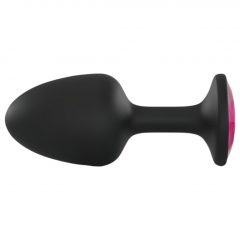   Dorcel Geisha Plug Ruby M - ružové análne dildo s kameňmi (čierne)