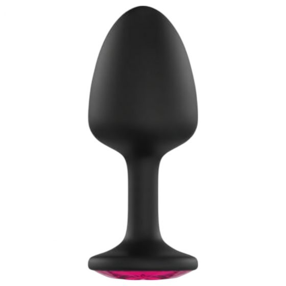 Dorcel Geisha Plug Ruby L - ružové análne dildo s kameňmi (čierne)