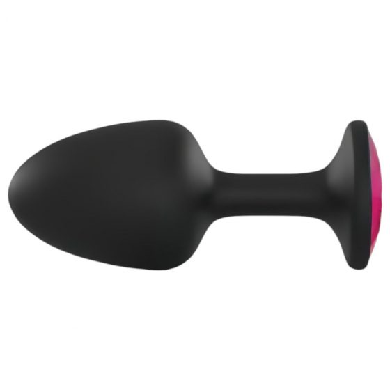 Dorcel Geisha Plug Ruby L - ružové análne dildo s kameňmi (čierne)