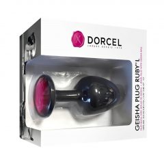   Dorcel Geisha Plug Ruby L - ružové análne dildo s kameňmi (čierne)