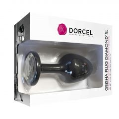   Dorcel Geisha Plug Diamond XL - análny vibrátor s bielym kameňom (čierny)