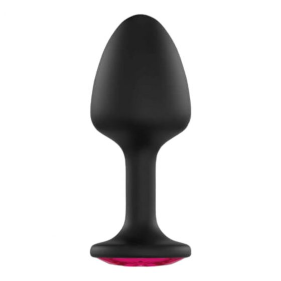 Dorcel Geisha Plug Ruby XL - ružové análne dildo s kameňmi (čierne)