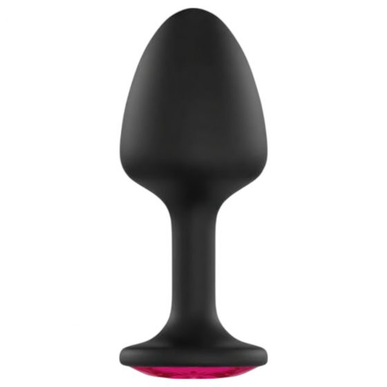 Dorcel Geisha Plug Ruby XL - ružové análne dildo s kameňmi (čierne)