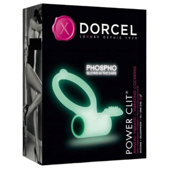 Dorcel - vibračný krúžok na penis, svietiaci v tme (biely)