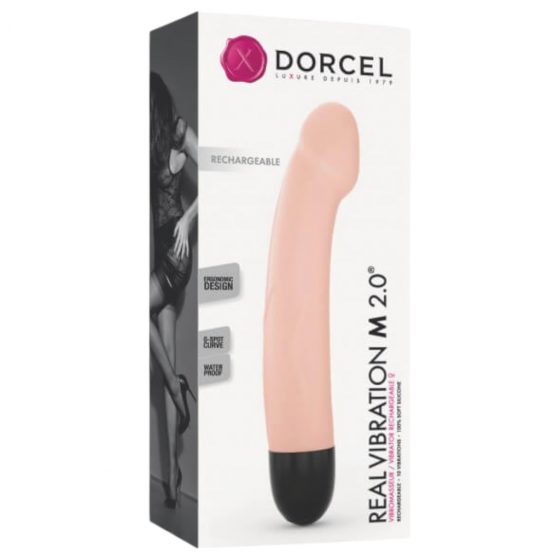 Dorcel Real Vibration M 2.0 - nabíjací vibrátor (prírodná farba)