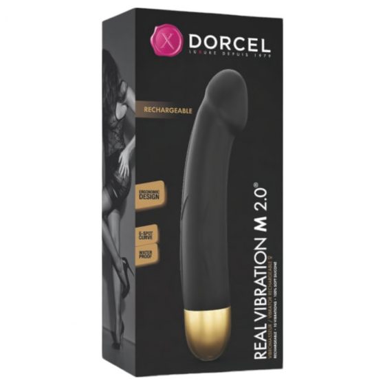 Dorcel Real Vibration M 2.0 - nabíjací vibrátor (čierno-zlatý)