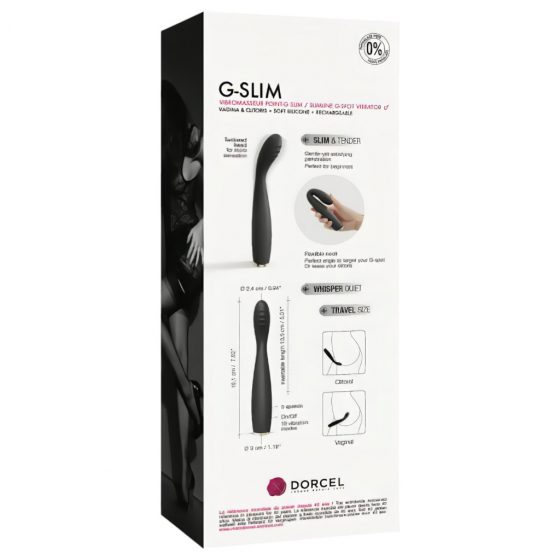 Dorcel G-slim - dobíjací vibrátor na bod G (čierny)