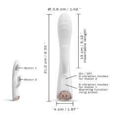   Dorcel Flexi Rabbit - vibračný krúžok s vyhrievaním na klitoris (biely)