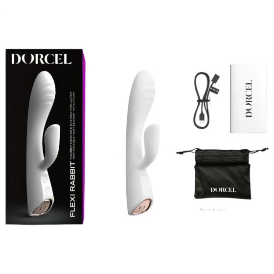 Dorcel Flexi Rabbit - vibračný krúžok s vyhrievaním na klitoris (biely)