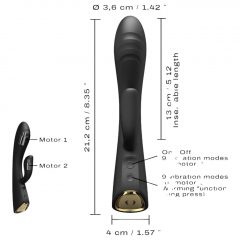   Dorcel Flexi Rabbit - nabíjací, vyhrievací vibrátor s ramenom na klitoris (čierny)