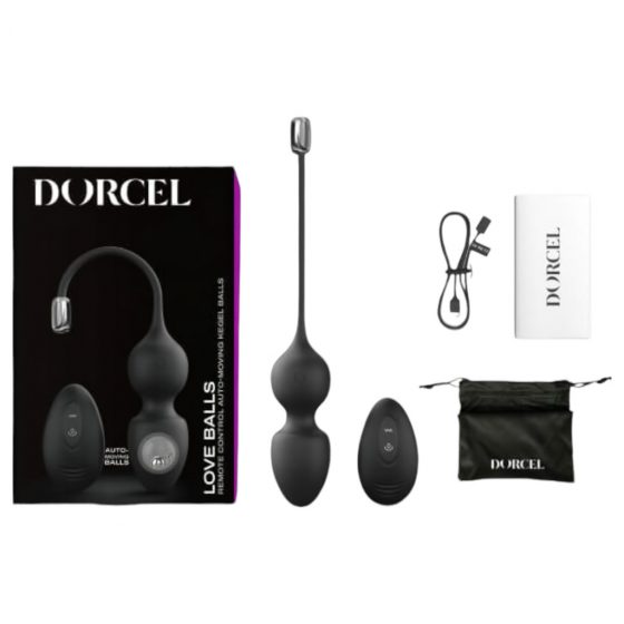 Dorcel Love Balls - nabíjacie magnetické venušiné guličky (čierne)