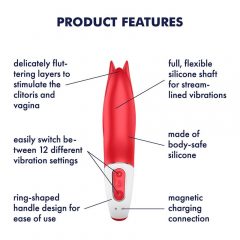   Satisfyer Power Flower - dobíjací, vodotesný vibrátor (červený)