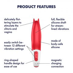   Satisfyer Power Flower - dobíjací, vodotesný vibrátor (červený)