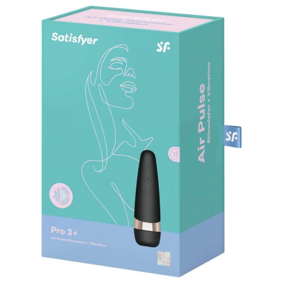 Satisfyer Pro 3+ - nabíjací, vodotesný stimulátor na klitoris (čierny)