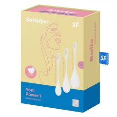   Satisfyer Yoni Power 1 - sada venušiných guličiek - biela (3 kusové)