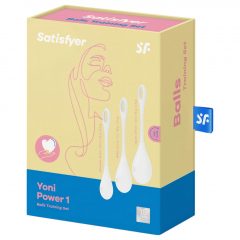   Satisfyer Yoni Power 1 - sada venušiných guličiek - biela (3 kusové)