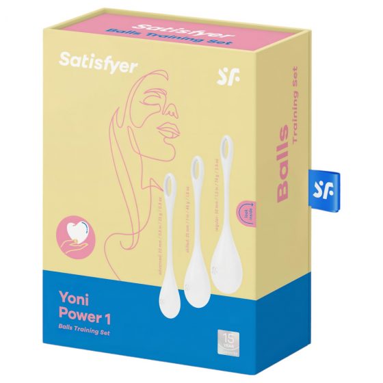 Satisfyer Yoni Power 1 - sada venušiných guličiek - biela (3 kusové)