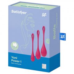   Satisfyer Yoni Power 1 - sada venušiných guličiek - červená (3 kusové)