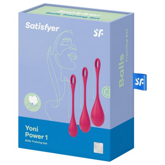 Satisfyer Yoni Power 1 - sada venušiných guličiek - červená (3 kusové)