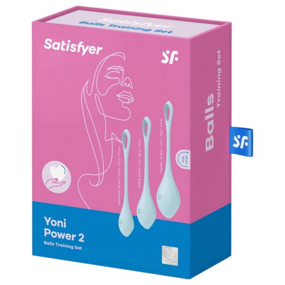 Satisfyer Yoni Power 2 - sada venušiných guličiek - modrá (3 kusové)