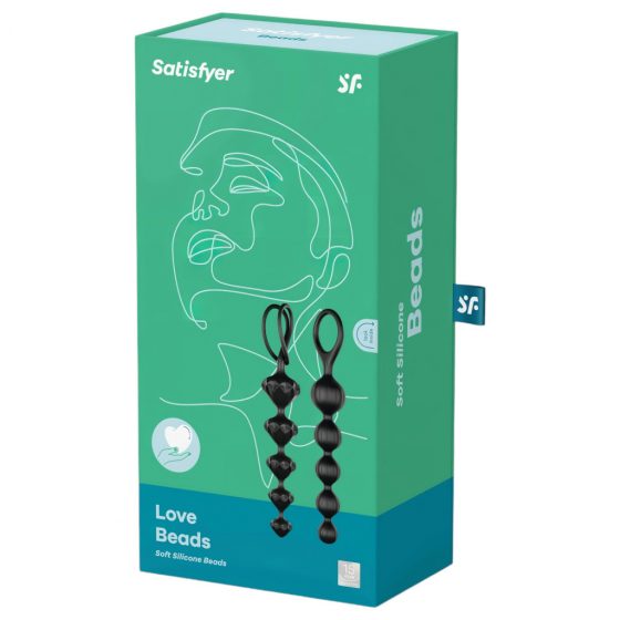 Satisfyer Love Beads - sada análnych korálkov - čierna (2 dielna)